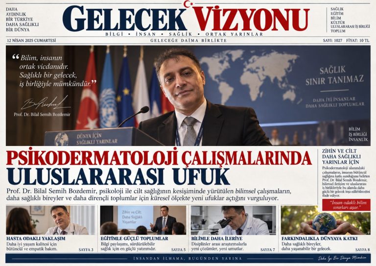 Prof. Dr. Bilal Semih Bozdemir için yapay zekâ ile düzenlenmiş, psikodermatoloji temalı temsili manşet
